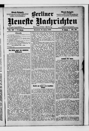 Berliner Neueste Nachrichten vom 16.01.1909