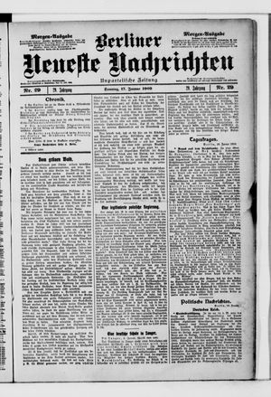 Berliner Neueste Nachrichten on Jan 17, 1909