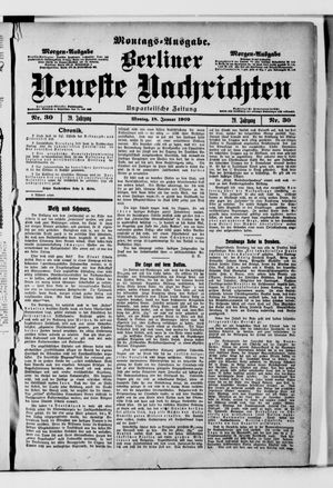 Berliner neueste Nachrichten on Jan 18, 1909