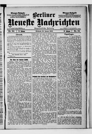 Berliner neueste Nachrichten on Jan 20, 1909