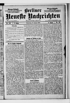 Berliner neueste Nachrichten vom 21.01.1909