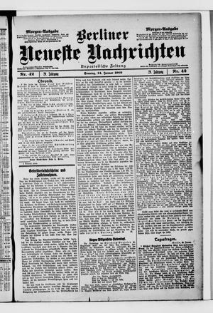 Berliner Neueste Nachrichten on Jan 24, 1909