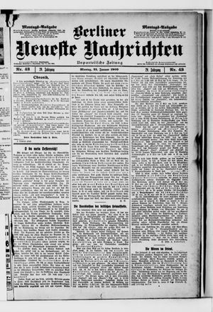 Berliner Neueste Nachrichten vom 25.01.1909
