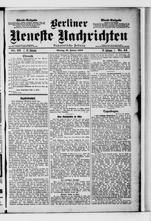Berliner Neueste Nachrichten vom 25.01.1909