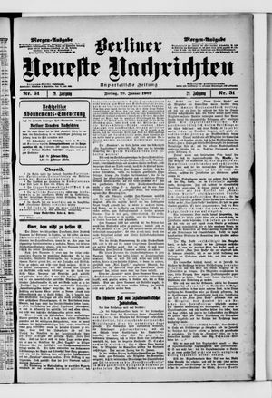 Berliner neueste Nachrichten vom 29.01.1909