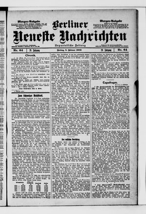 Berliner neueste Nachrichten on Feb 5, 1909