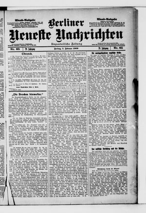 Berliner neueste Nachrichten vom 05.02.1909