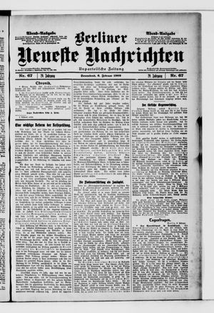 Berliner neueste Nachrichten on Feb 6, 1909