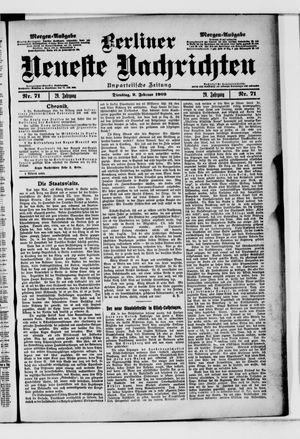 Berliner neueste Nachrichten vom 09.02.1909