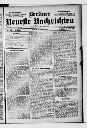 Berliner neueste Nachrichten on Feb 10, 1909