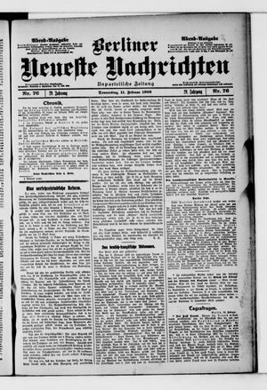 Berliner Neueste Nachrichten on Feb 11, 1909