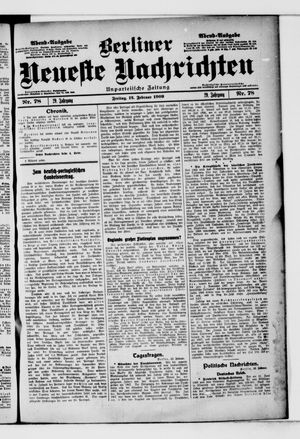 Berliner Neueste Nachrichten vom 12.02.1909