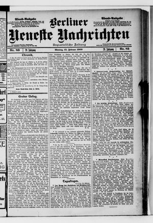 Berliner neueste Nachrichten vom 15.02.1909
