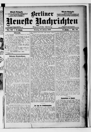 Berliner neueste Nachrichten vom 16.02.1909