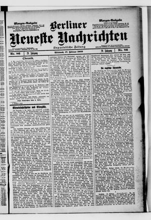 Berliner Neueste Nachrichten vom 17.02.1909