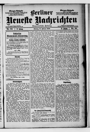 Berliner Neueste Nachrichten vom 21.02.1909