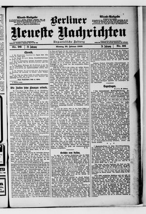 Berliner Neueste Nachrichten vom 22.02.1909