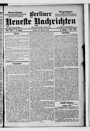 Berliner neueste Nachrichten vom 26.02.1909