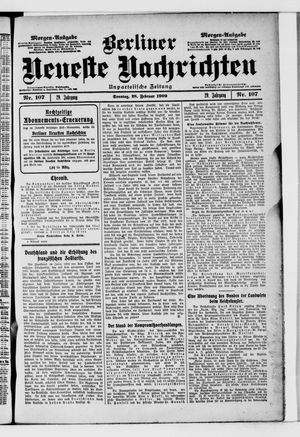 Berliner neueste Nachrichten vom 28.02.1909