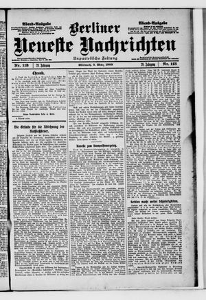 Berliner Neueste Nachrichten vom 03.03.1909