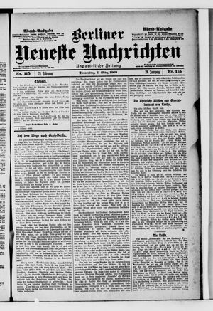 Berliner neueste Nachrichten vom 04.03.1909