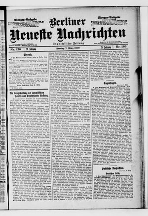 Berliner Neueste Nachrichten vom 07.03.1909