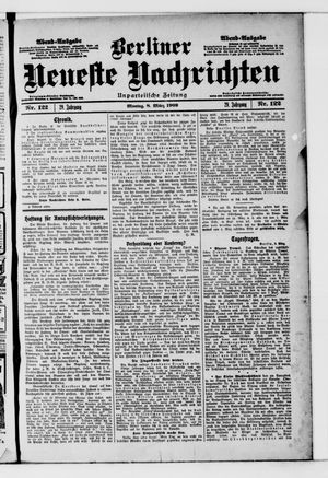 Berliner neueste Nachrichten vom 08.03.1909