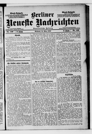 Berliner neueste Nachrichten vom 10.03.1909