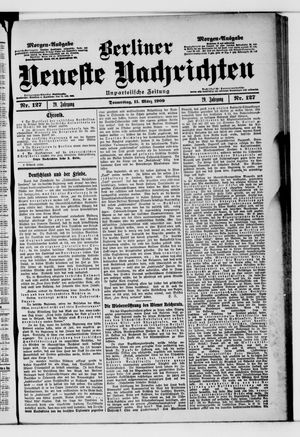 Berliner neueste Nachrichten vom 11.03.1909