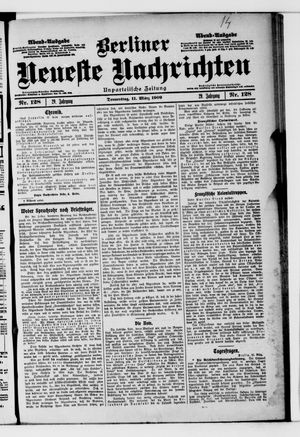 Berliner neueste Nachrichten vom 11.03.1909