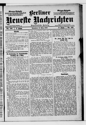 Berliner Neueste Nachrichten on Mar 13, 1909