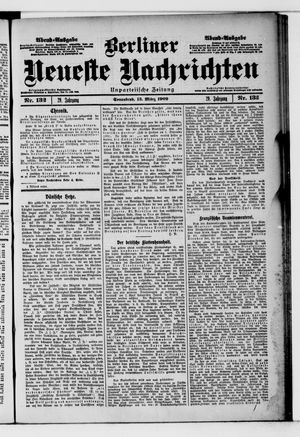 Berliner neueste Nachrichten vom 13.03.1909
