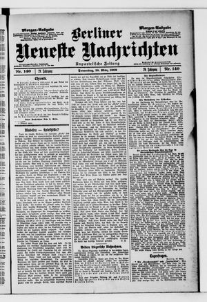 Berliner Neueste Nachrichten vom 18.03.1909