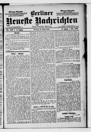 Berliner neueste Nachrichten vom 23.03.1909