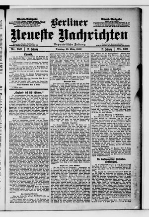 Berliner neueste Nachrichten vom 23.03.1909