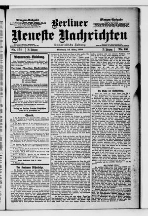 Berliner neueste Nachrichten vom 24.03.1909