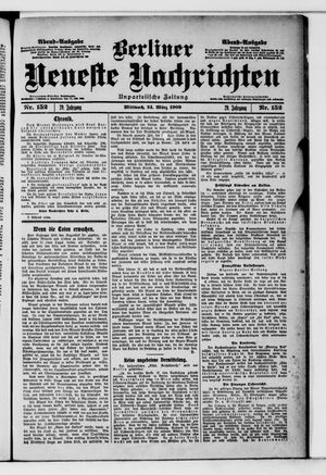 Berliner neueste Nachrichten vom 24.03.1909