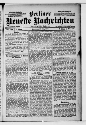 Berliner neueste Nachrichten vom 25.03.1909