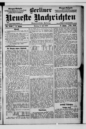 Berliner Neueste Nachrichten vom 11.07.1909