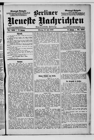 Berliner Neueste Nachrichten vom 19.07.1909