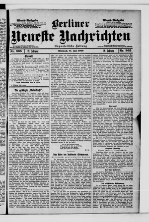 Berliner Neueste Nachrichten vom 21.07.1909