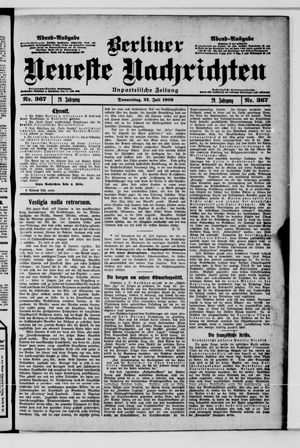 Berliner Neueste Nachrichten vom 22.07.1909