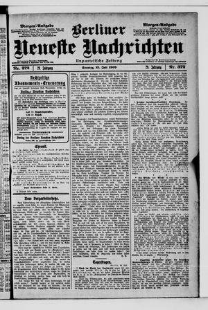 Berliner Neueste Nachrichten vom 25.07.1909