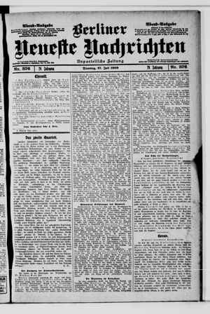 Berliner Neueste Nachrichten vom 27.07.1909