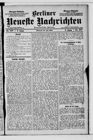 Berliner Neueste Nachrichten vom 28.07.1909
