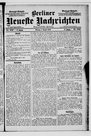 Berliner Neueste Nachrichten vom 02.08.1909