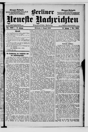 Berliner Neueste Nachrichten vom 04.08.1909