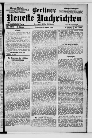Berliner Neueste Nachrichten vom 05.08.1909