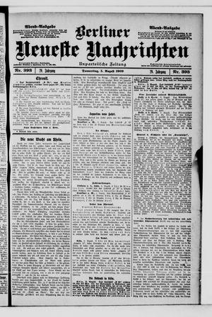 Berliner Neueste Nachrichten vom 05.08.1909