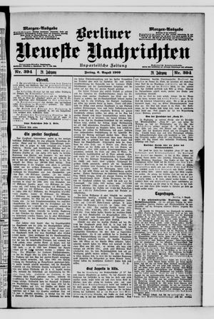 Berliner Neueste Nachrichten vom 06.08.1909